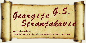 Georgije Stranjaković vizit kartica